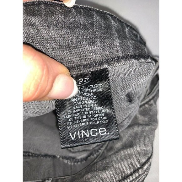 𝅺VINCE Skinny Mid Grey Denim Jeans 26” E1 Distressed - Picture 7 of 7